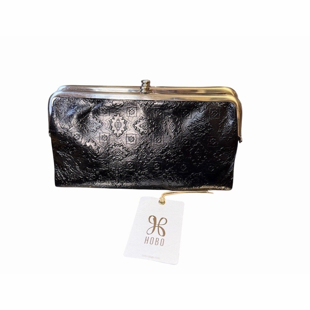 HOBO Lauren Kisslock Clutch Wallet Black Multi-Compartment